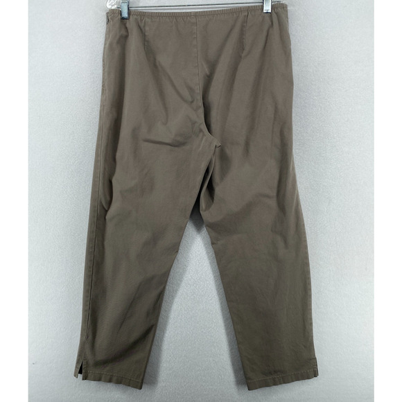 EILEEN FISHER Pants S Stretch Organic Cotton Twill Tapered Ankle Side Zip Gray - Picture 3 of 15
